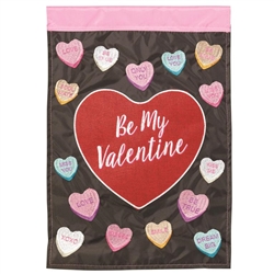 Candy Hearts Applique on this Magnolia Garden house flag.