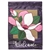 Welcome Magnolia Burlap Applique Magnolia Garden house flag.