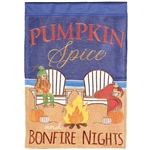 Fall Beach Bonfire Applique Magnolia Garden house flag.