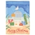 Merry Christmas Adirondack Applique Magnolia Garden house flag.
