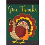 Give Thanks Turkey Applique on this Magnolia Garden house flag.