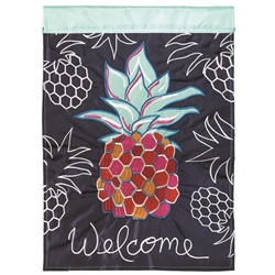 Whimsy Pineapple Applique on this Magnolia Garden, garden flag.