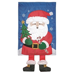 Crazy Leg Santa on this Magnolia Garden garden flag