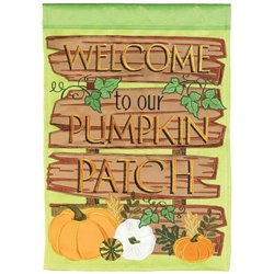 Welcome Pumpkin Patch Applique Garden Flag by Magnolia Garden.