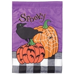 Spooky Pumpkins Applique Garden Flag by Magnolia Garden.