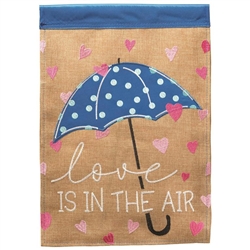 Love Is In The Air Burlap Applique Garden Flag by Magnolia Garden.