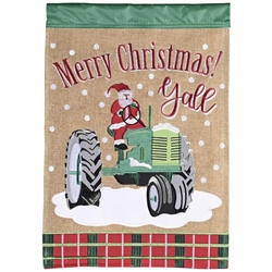 Merry Christmas Y'All Applique on this Magnolia Garden, garden flag.