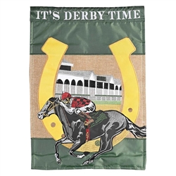 It's Derby Time Applique on this Magnolia Garden, garden flag.