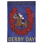 Derby Garland Of Roses Applique on this Magnolia Garden, garden flag.