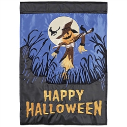 Scarecrow Cornfield Applique on this Magnolia Garden, garden flag.