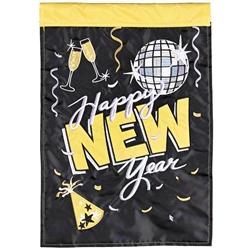 Happy New Year Applique on this Magnolia Garden, garden flag.