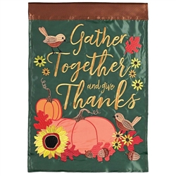 Gather Together Applique on this Magnolia Garden, garden flag.