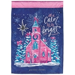 All Is Calm All Is Bright Applique on this Magnolia Garden, garden flag.
