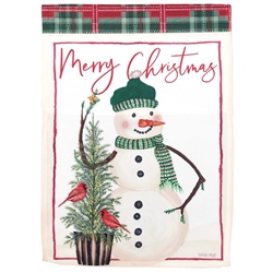 Snowman Merry Christmas Magnolia Garden holiday House Flag