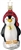 Penguin Santa Glass German Ornament hand crafted and hand painted. Made in Germany.