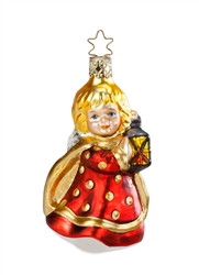 Shine The Light Glass German Ornament hand crafted and hand painted. Made in Germany.