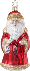 Have You Been Nice? Glass German Ornament hand crafted and hand painted. Made in Germany.