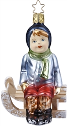 Small Rest Glass German Ornament hand crafted and hand painted. Made in Germany.