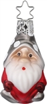 Mini Gnome Glass German Ornament hand crafted and hand painted. Made in Germany.