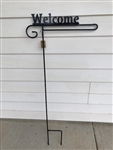 Welcome Wrought Iron Garden Flag Stand. Made in the USA . In store pick up only.