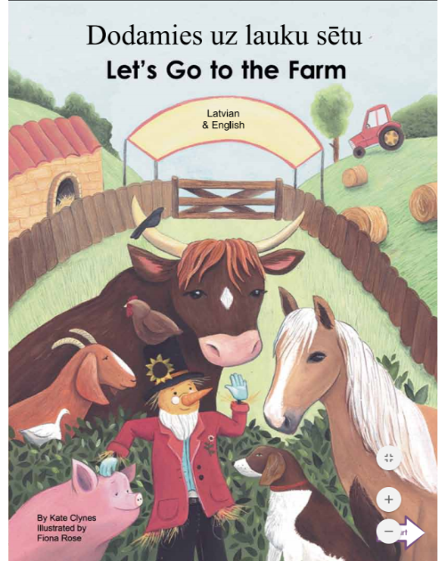 Let's Go to the Farm Bilingual Board Book for Preschool in English with Bulgarian, Romanian and more.