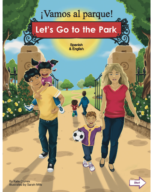 Let's Go to the Park - Bilingual Spanish Board Book for Preschool also available in Chinese, Farsi, French, Italian, Kurdish, Panjabi, Polish, Portuguese, Russian, Somali, Turkish, Urdu and many other languages. Great for toddlers and preschool ages.