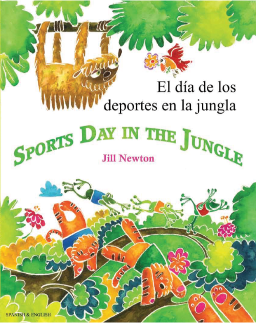 Sports Day in the Jungle - Bilingual Spanish Children's Book available in Arabic, Bulgarian, Czech, French, Hungarian, Nepali, Russian, and many other languages. Charming story for diverse classrooms