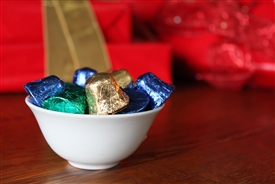 Dark Chocolate Foil Wrapped Christmas Bells