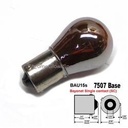 Chrome Coated 7507 Motorcycle Turn Signal Bulb