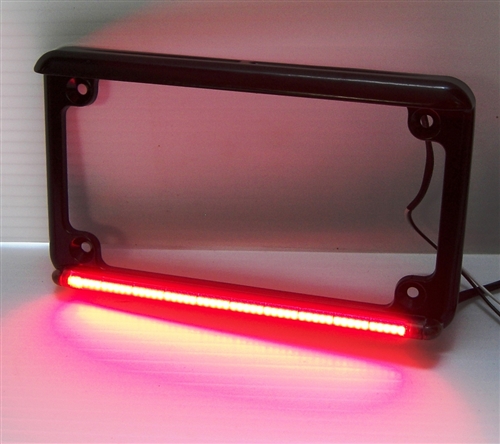 Motorcycle LED License Plate Frame with Running Turn and Brake