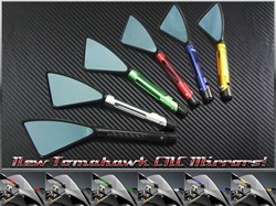 SPORTBIKE LITES CUSTOM BILLET TOMAHAWK MIRRORS FOR HONDA, KAWASAKI, SUZUKI, YAMAHA, TRIUMPH, AND CRUISERS