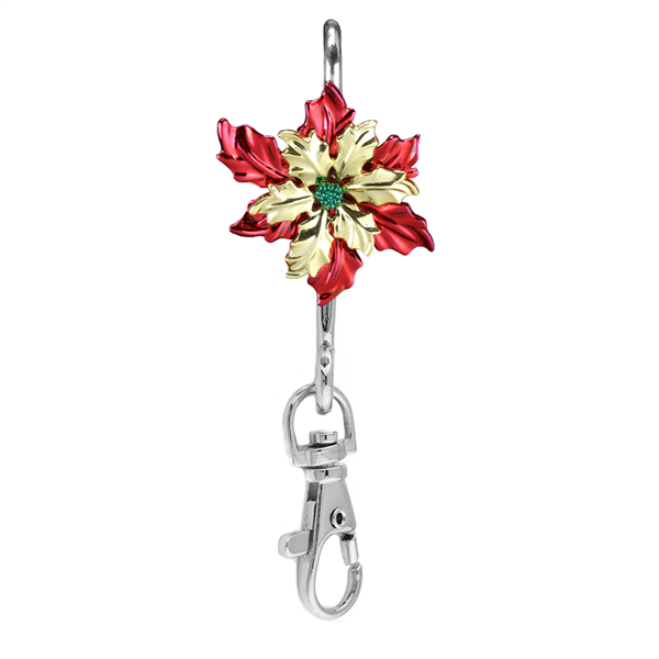 Poinsettia Key Finder Clip