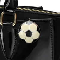 White Soccer Ball Key Finder Clip