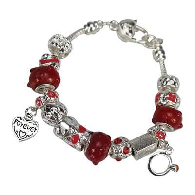 Hearts Beaded Charm Bracelet