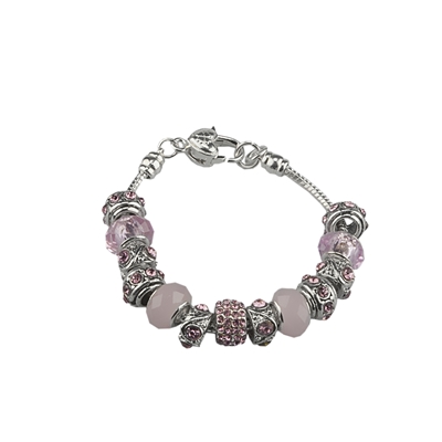 PINK BEADED CHARM BRACELET