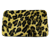 Leopard Faux Fur Print Push Clasp Clutch Wallet