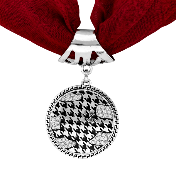 College Fashion University of Alabama Houndstooth Crystals Ornate Scarf Pendant Charm