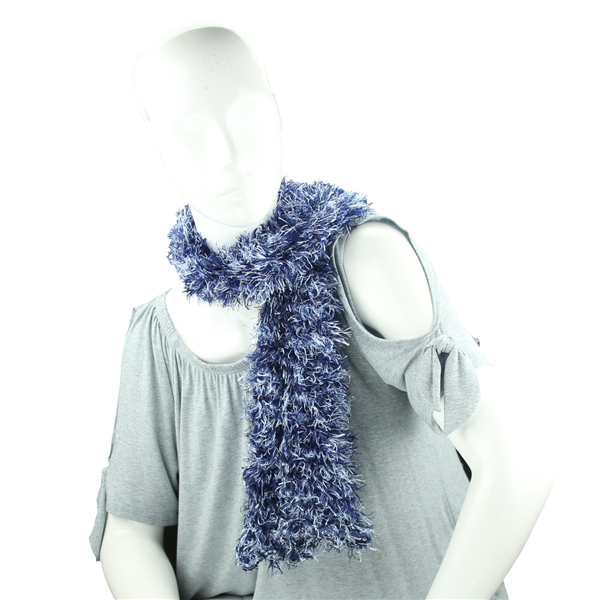 Blue & Light BlueFuzzy Acrylic 5 Way Scarf