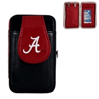 University of Alabama Black & Crimson Embroidered Logo Leather Pouch Push Clasp Wallet