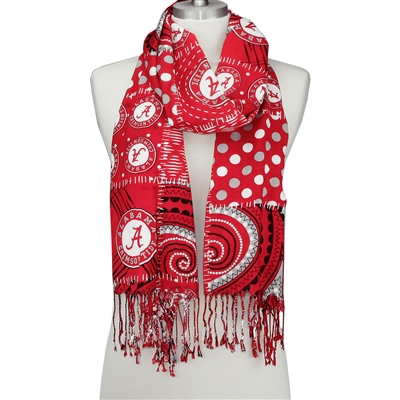 Multi Print Crimson Tide Scarf