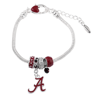 College Fashion Crystal University of Alabama Logo Charms MVP Bracelet