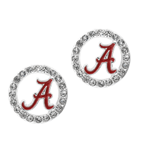 College Fashion Crystal University of Alabama Logo Charm Stud Earrings