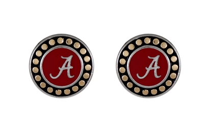 Round Pendant Earrings Alabama Crimson Tide