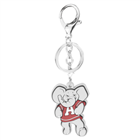 University of Alabama Team Colored Big AL Mascot Character Logo Rubber Charm Crimson Red Lobster Clasp Keychain