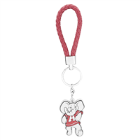 University of Alabama Team Colored Big AL Mascot Character Logo Rubber Charm Crimson Red Slip-On Keychain