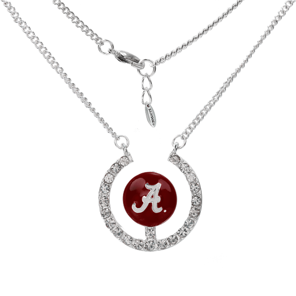 University of Alabama Team Colored Logo Ball Crystal 18" Cable Chain Lobster Clasp Necklace