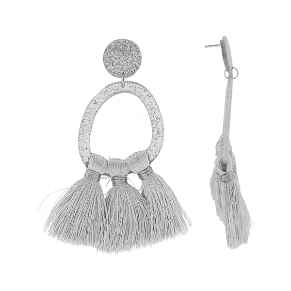 Silver Rags To Riches Tassel Wholesale Earrings