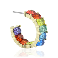 Sparkling Rainbow Crystal Gold Earrings