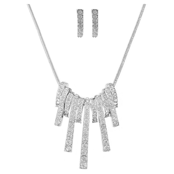 Dazzling & Sparkling Crystal Silver Necklace Set