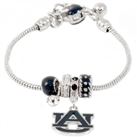 College Fashion Crystal Auburn University Logo Charms MVP Bracelet